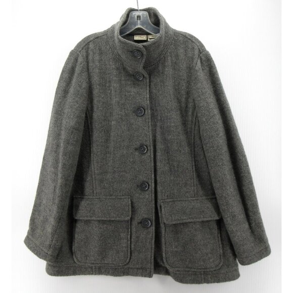 VINTAGE LL Bean Jacket Large Bellandi Wool Barn Chore Coat Button Up - Picture 1 of 12